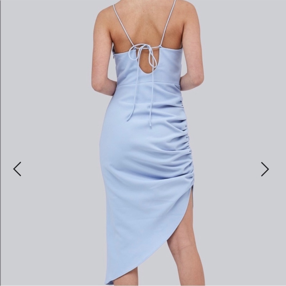 C/MEO Collective Good Thing Light Blue Ruched Midi Dress - Picture 2 of 10